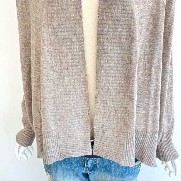 ZADIG & VOLTAIRE Taupe Cashmere Tanya Open Front Plunged w Eyelet Cardigan Sz S - Picture 6 of 15